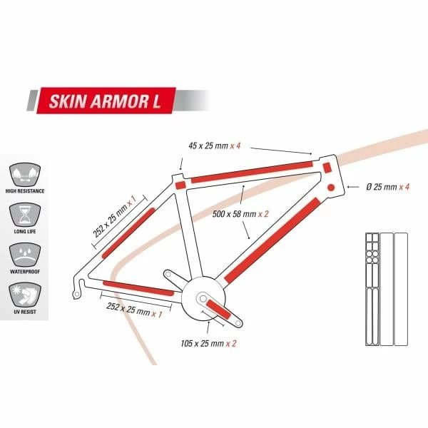 Protection Adhésive Pour Cadre ZEFAL SKIN ARMOR L 3 Protection Adhésive Pour Cadre ZEFAL SKIN ARMOR L