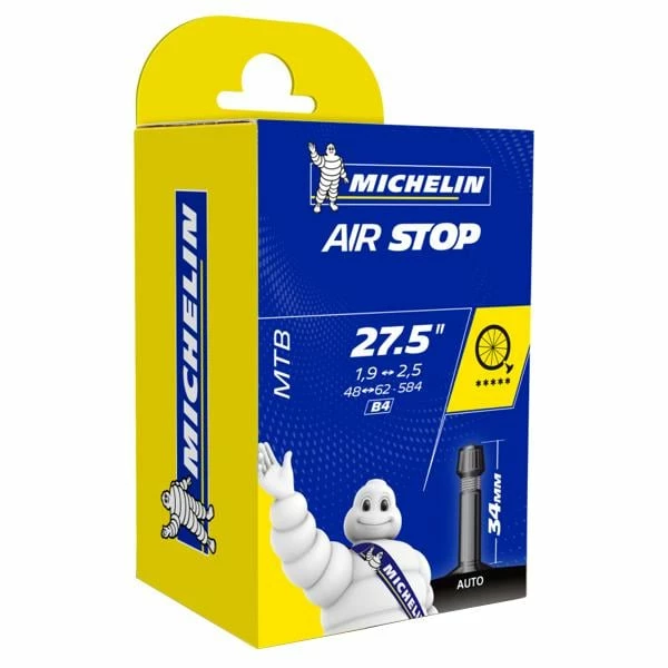 Chambre à Air MICHELIN AIRSTOP B4 27,5×1,90/2,50 Butyl Schrader 34 Mm 3 Chambre à Air MICHELIN AIRSTOP B4 27,5×1,90/2,50 Butyl Schrader 34 Mm